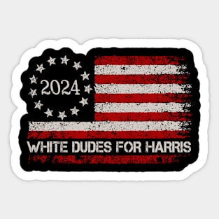 White-Dudes-For-Harris Sticker